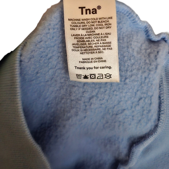 TNA Cozy AF Blue Fleece Academia V-neck Vest size small - Picture 6 of 9
